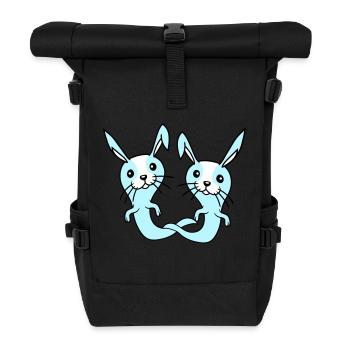 2 Hasen Geist Gespenst spuken Halloween gruselig - Rolltop Rucksack - Schwarz - Vorne