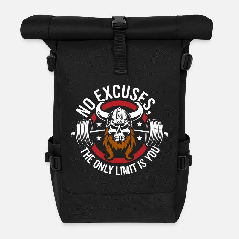 Wikinger Schädel Grenzenlos - Rolltop Rucksack - Schwarz