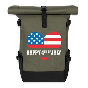 Frohen 4. Juli - Rolltop Rucksack - Olive/Schwarz - Vorne