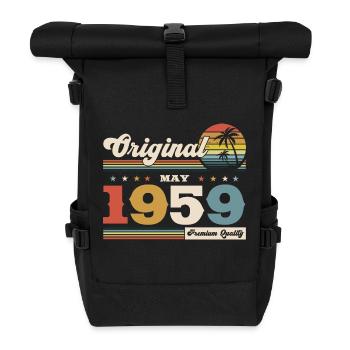 66th Birthday Original May Vintage 1959 - Roll Top Backpack - black - Front