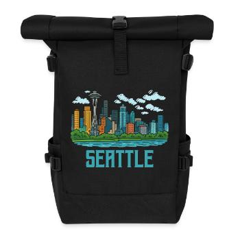 Ville de Seattle - Sac à dos roll top - noir - Devant