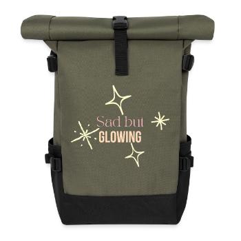 ✨ Sad but Glowing – Soft Girl Summer Emotional - Roll Top Backpack - olive/black - Front