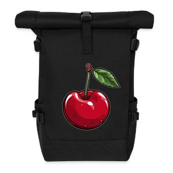 Cerise rouge - Sac à dos roll top - noir - Devant