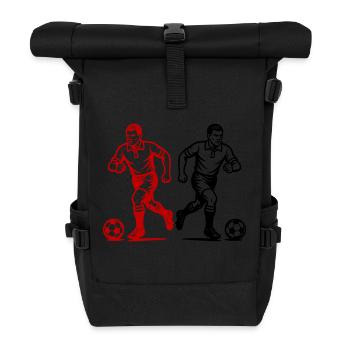Fussball Verein Team - Rolltop Rucksack - Schwarz - Vorne