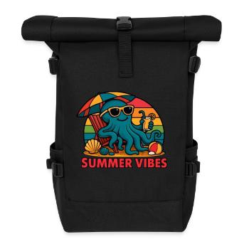 Summer vibes - Estival Chill Octopus - Roll Top Backpack - black - Front