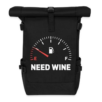 Tank leer – brauche Wein jetzt! - Rolltop Rucksack - Schwarz - Vorne