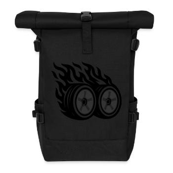 Flamme de pneu de voiture - Sac à dos roll top - noir - Devant