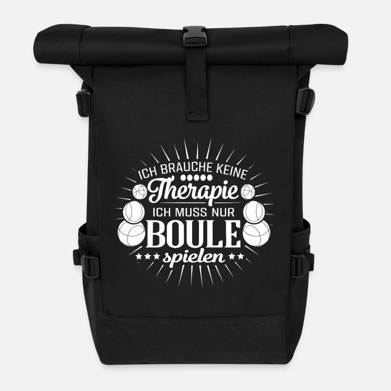 Petanque saying: I don't need therapy, sports - Roll Top Backpack - black