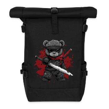 Ours en peluche ninja - Sac à dos roll top - noir - Devant