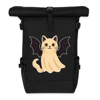 Chat câlin avec des ailes de chauve-souris - Sac à dos roll top - noir - Devant