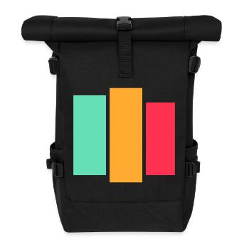 Tri Block Neon Palette - Rolltop Rucksack - Schwarz - Vorne