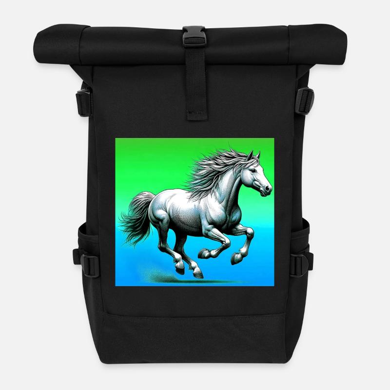 cheval - Sac à dos roll top - noir