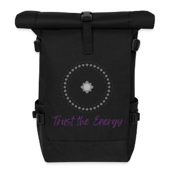 Trust the Energy - spiritual design for balance - Roll Top Backpack - black - Front