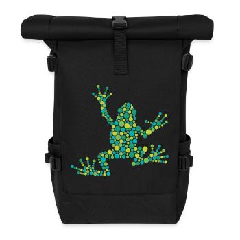 Grenouille pointue faite de cercles colorés - Sac à dos roll top - noir - Devant