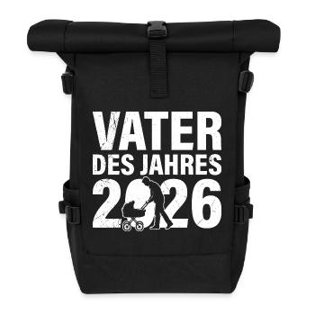 Vaterschaft VATER DES JAHRES 2026 LUSTIG - Rolltop Rucksack - Schwarz - Vorne