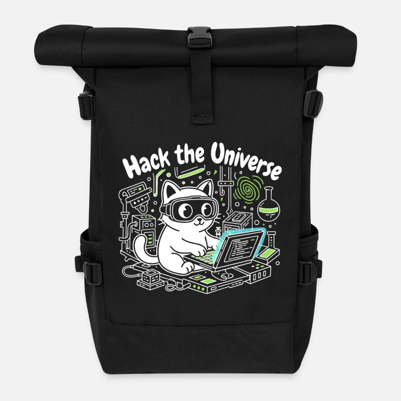 KatzHacker Crack Universe - Roll Top Backpack - black