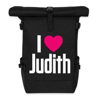 I Love Judith Pinkes Herz Ich liebe Judith - Rolltop Rucksack - Schwarz - Vorne
