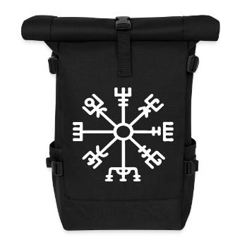 Runenkompass-Siegel - Rolltop Rucksack - Schwarz - Vorne