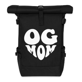 OG Mom – Herz-Logo (benutzerdefinierte Farbe) - Rolltop Rucksack - Schwarz - Vorne