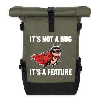 No Bug, Just Feature – Superhero Ladybug - Roll Top Backpack - olive/black - Front