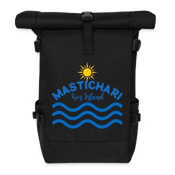 Mastichari Kos Insel Sonnenwellen - Rolltop Rucksack - Schwarz - Vorne