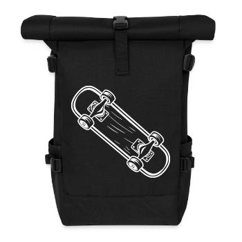 Skateboard Cartoon Look - Roll Top Backpack - black - Front