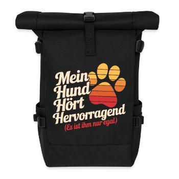  Mein Hund Hört Hervorragend Es Ist Ihm Nur Egal - Rolltop Rucksack - Schwarz - Vorne