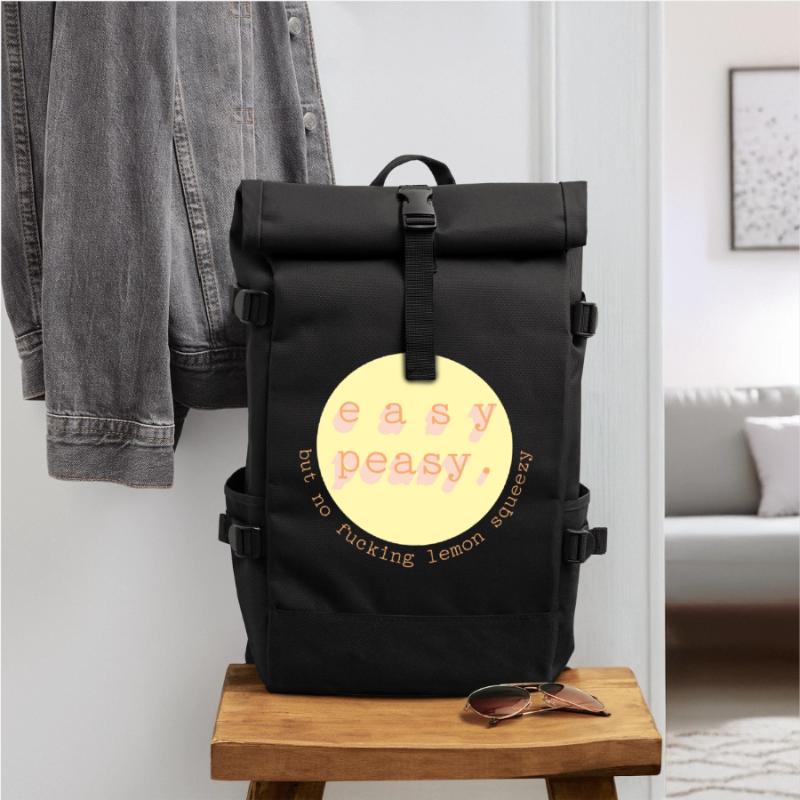 Easy Peasy Lemon Circle Roll Top Backpack
