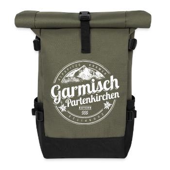 Garmisch Partenkirchen in Bayern Deutschland - Rolltop Rucksack - Olive/Schwarz - Vorne