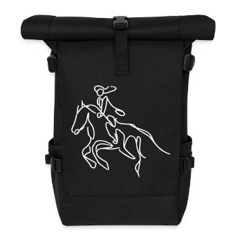 Horsemanship Mädchen Zeichnung - Rolltop Rucksack - Schwarz - Vorne