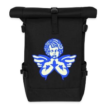 Engel Figur Flügeln - Rolltop Rucksack - Schwarz - Vorne