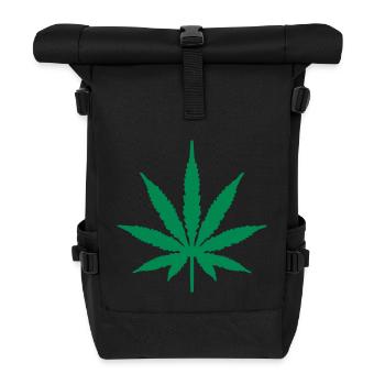 Marijuana Leaf - Roll Top Backpack - black - Front