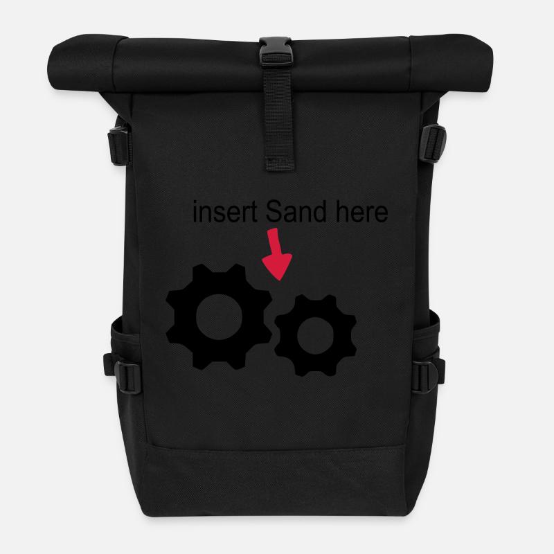 Sand im Getriebe - Rolltop Rucksack - Schwarz