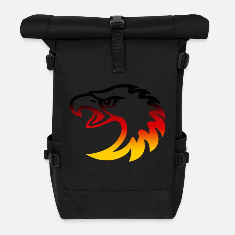 deutschlandadlerkopf - Rolltop Rucksack - Schwarz