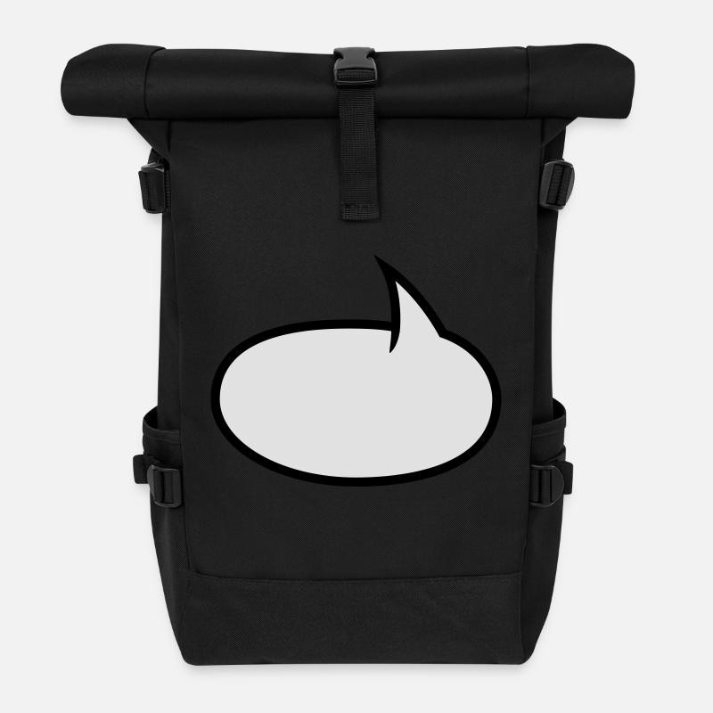 Zweifarbige Comic-Blase - Rolltop Rucksack - Schwarz