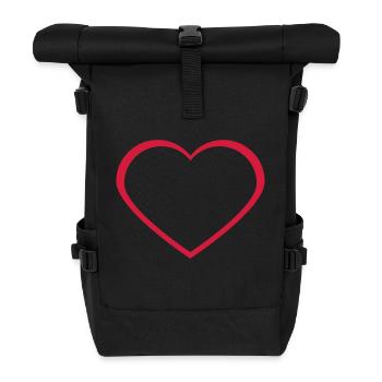 herz - Rolltop Rucksack - Schwarz - Vorne
