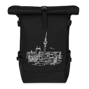 Berlin Panorama - Rolltop Rucksack - Schwarz - Vorne
