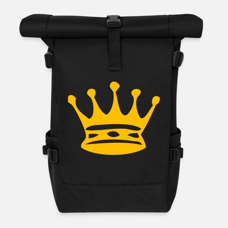 couronne jaune - Sac à dos roll top - noir