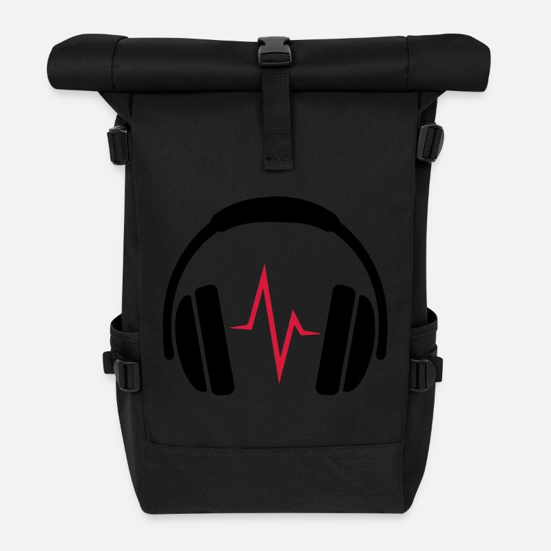 Casque DJ Beat - Sac à dos roll top - noir