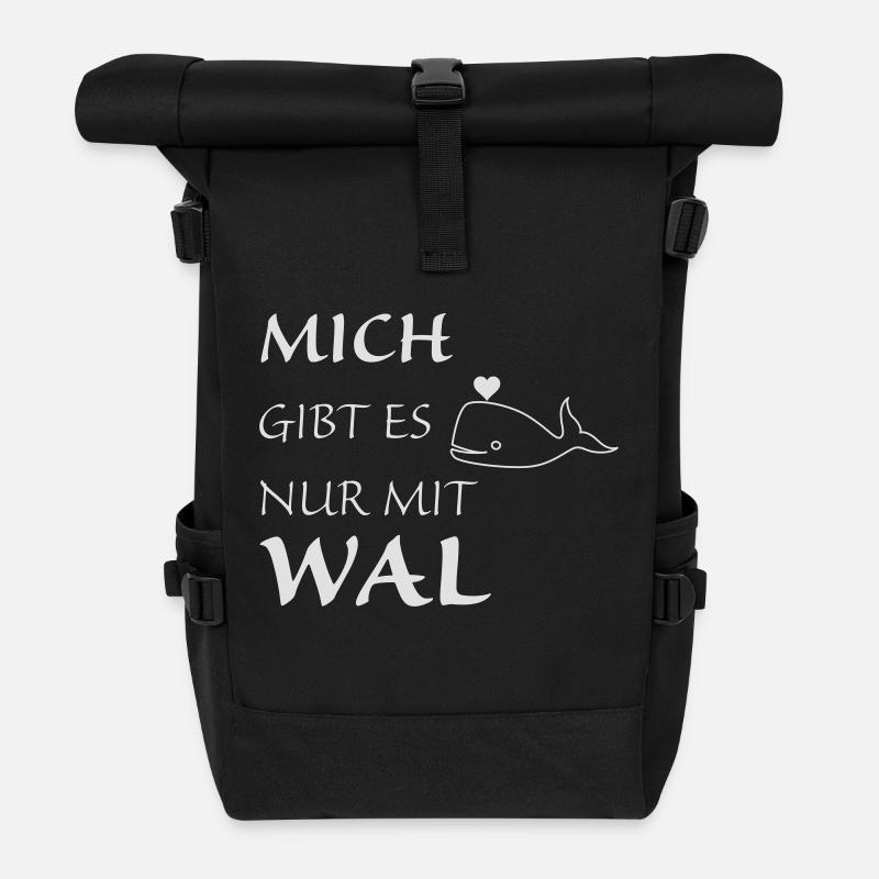 Nur mit Wal - Rolltop Rucksack - Schwarz