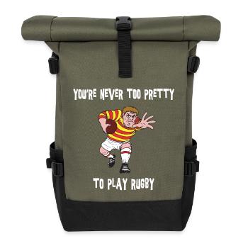 Rugby You're Never Too Pretty To Play Rugby - Roll Top Backpack - olive/black - Front
