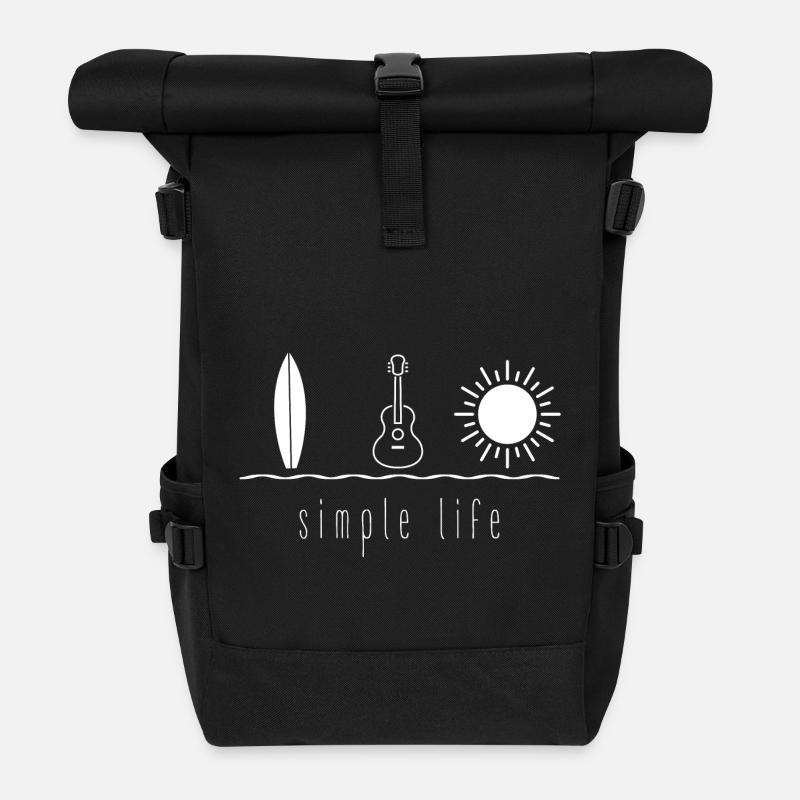 Simple Life Ukulele - Rolltop Rucksack - Schwarz