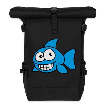 grin_fish_3c - Rolltop Rucksack - Schwarz - Vorne