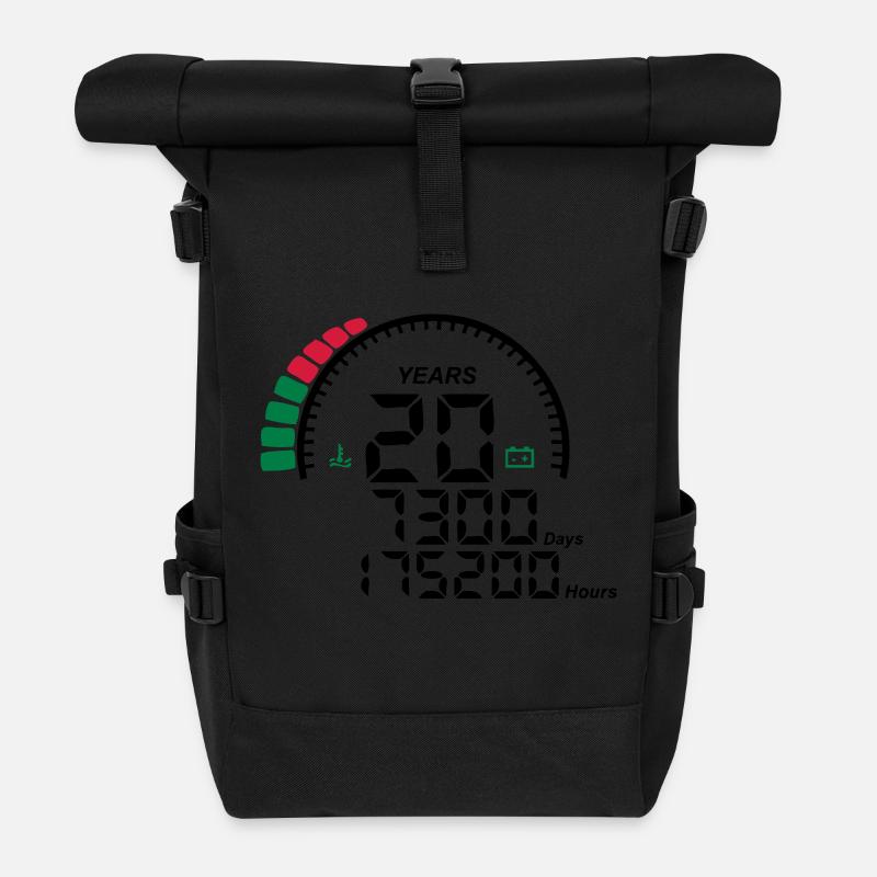 Jahre 20 Jahre Jubiläum Meter - Rolltop Rucksack - Schwarz