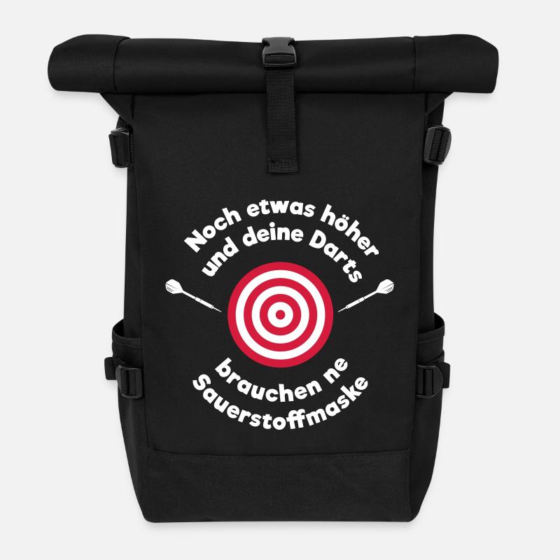 Noch etwas hoeher und Deine Darts brauchen... - Rolltop Rucksack - Schwarz
