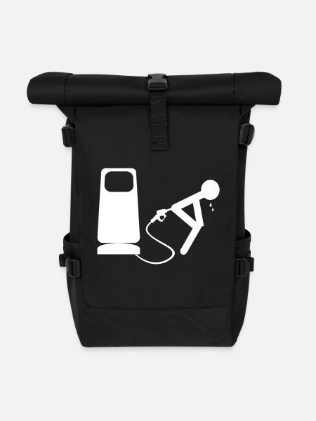 essence white - Sac à dos roll top - noir