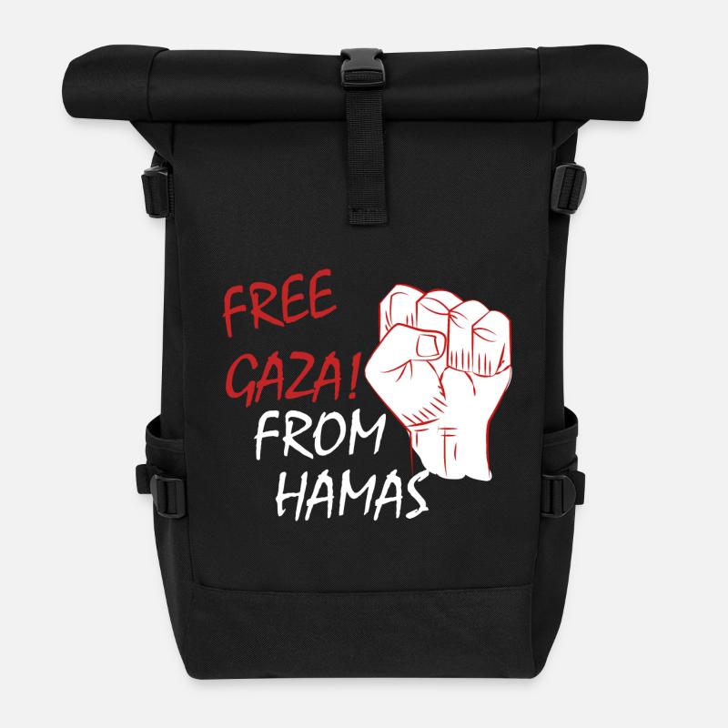 Libérez Gaza de la Palestine libre du Hamas - Sac à dos roll top - noir