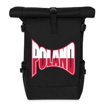 polen poland text design logo fan feiern party bal - Rolltop Rucksack - Schwarz - Vorne