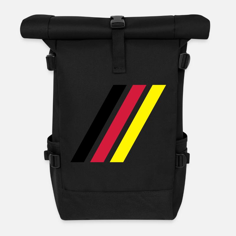german stripe flag - Rolltop Rucksack - Schwarz