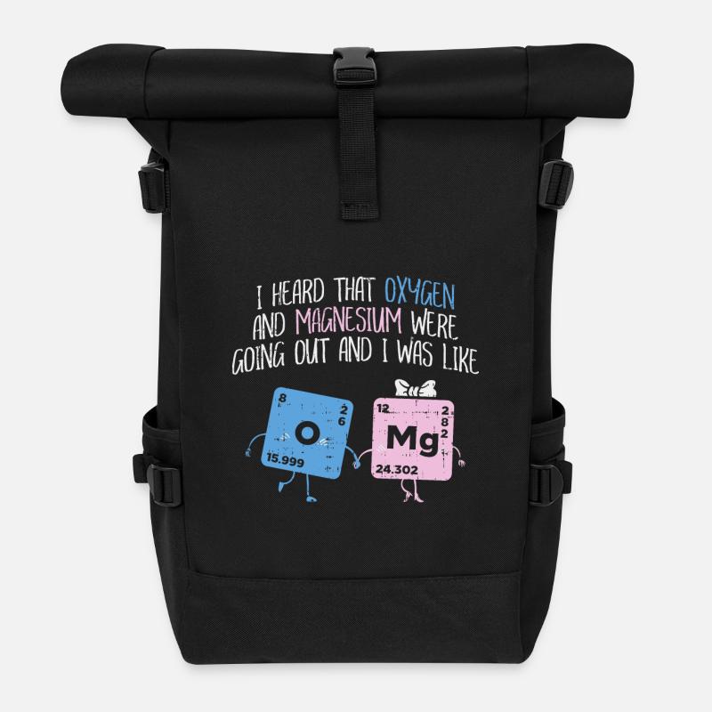 CHEMISTRY SCIENCE: OXYGEN AND MAGNESIUM GESCHENK - Rolltop Rucksack - Schwarz